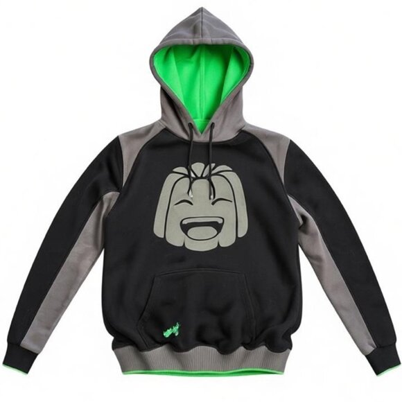 Jelly Official Hoodie Black/Gray Neon Green Tag Medium but S See Measurement - Picture 1 of 5